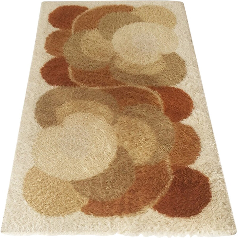 Tapis allemand Desso en laine brun et beige - 1970