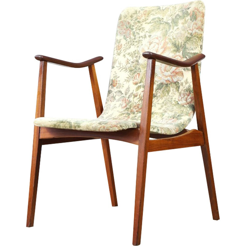Dutch armchair in teak and fabric - 1960s
