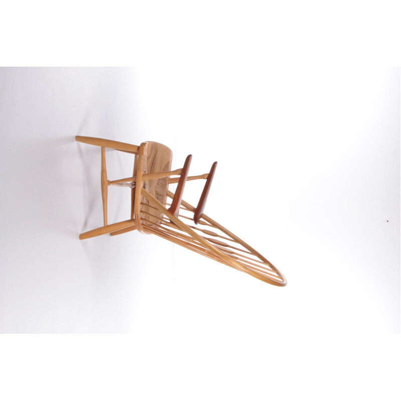 Fauteuil paon vintage Jh-550 par Hans J. Wegner pour Johannes Hansen, Danemark 1960