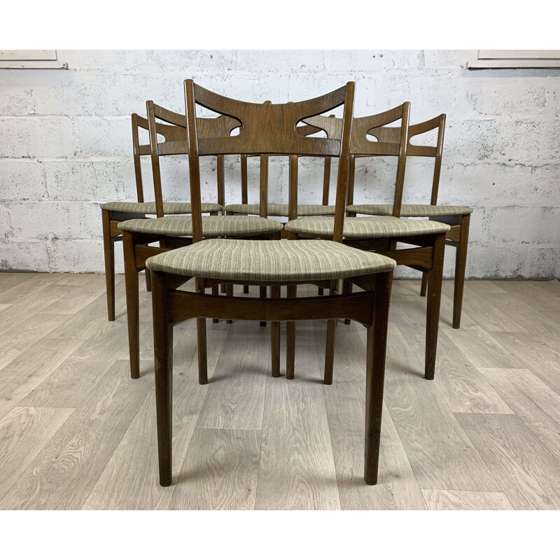 Set of 6 Scandinavian vintage oakwood chairs by Kurt Østervig, 1960