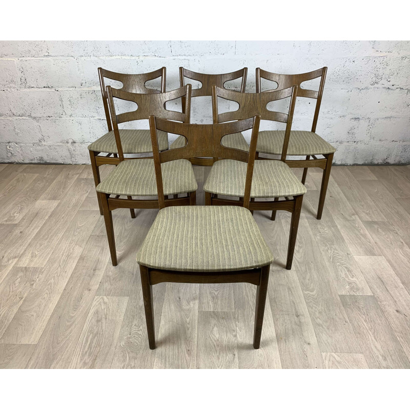 Set of 6 Scandinavian vintage oakwood chairs by Kurt Østervig, 1960