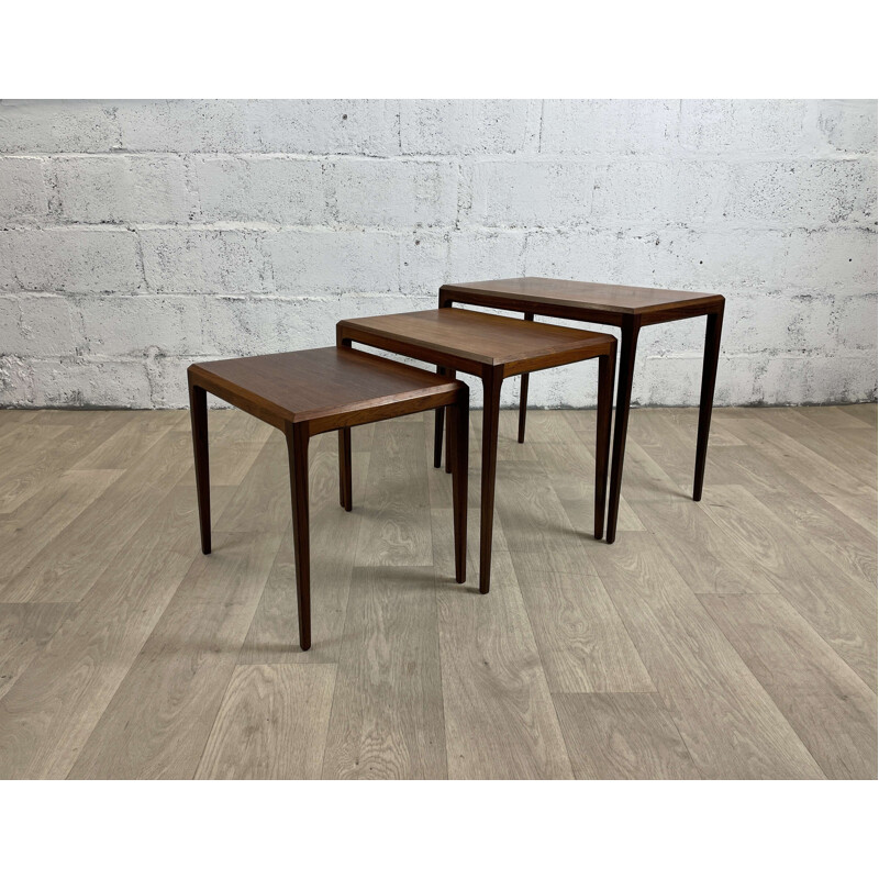 Vintage rosewood nesting tables by Johannes Andersen for Cfc Silkeborg, 1960