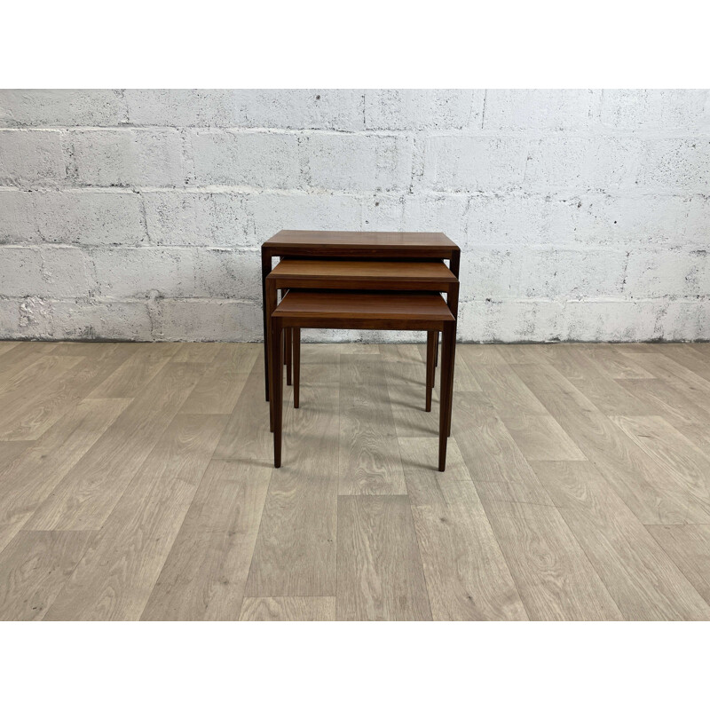 Vintage rosewood nesting tables by Johannes Andersen for Cfc Silkeborg, 1960