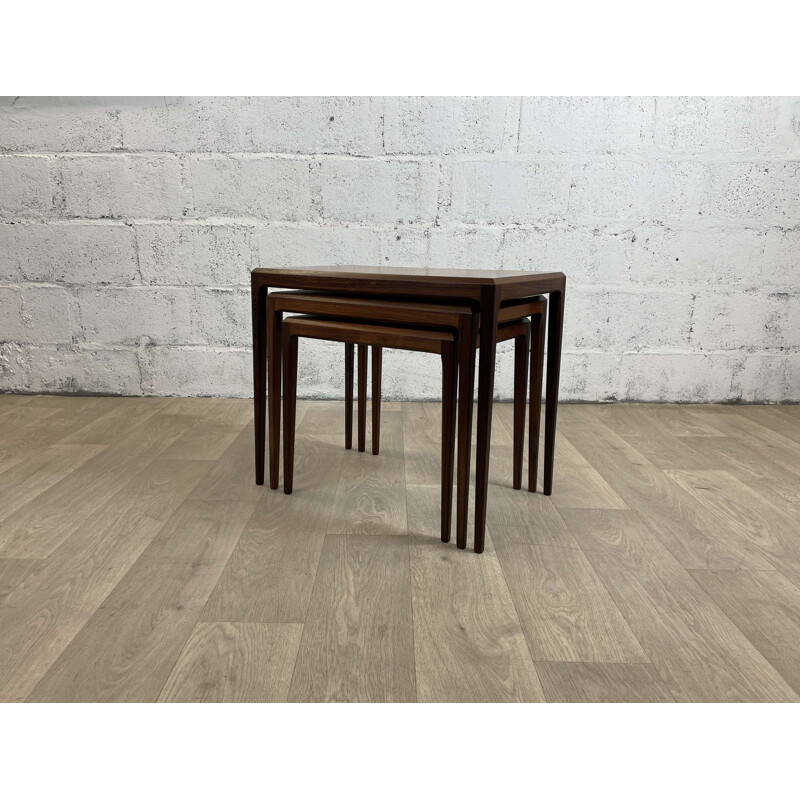 Vintage rosewood nesting tables by Johannes Andersen for Cfc Silkeborg, 1960