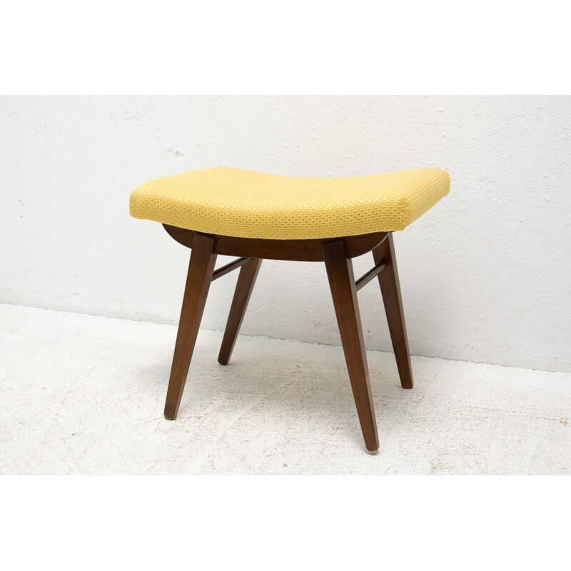 Vintage wooden stool by Zapadoslovenske nabytkarske zavody, Czechoslovakia 1970s