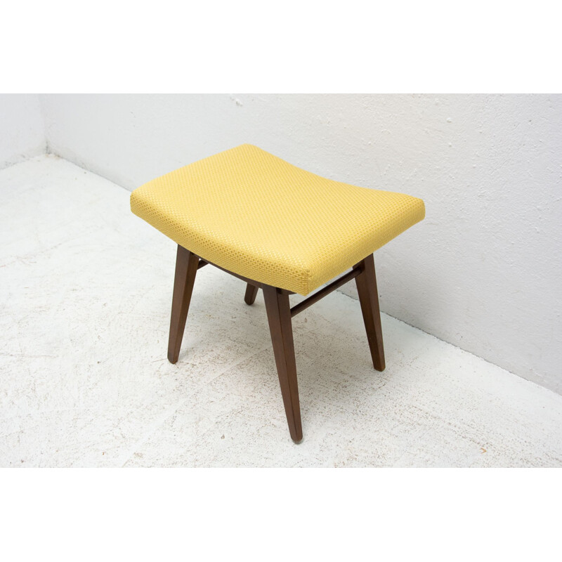 Vintage wooden stool by Zapadoslovenske nabytkarske zavody, Czechoslovakia 1970s