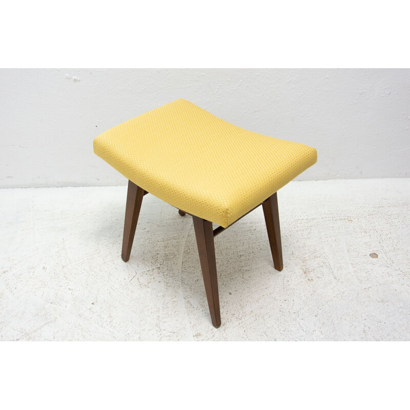 Vintage wooden stool by Zapadoslovenske nabytkarske zavody, Czechoslovakia 1970s