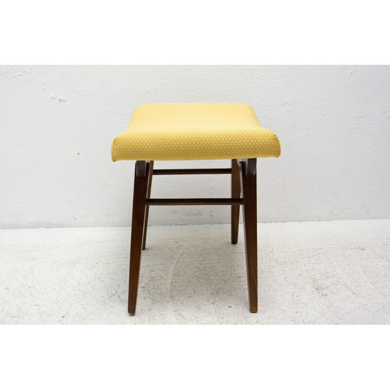 Vintage wooden stool by Zapadoslovenske nabytkarske zavody, Czechoslovakia 1970s