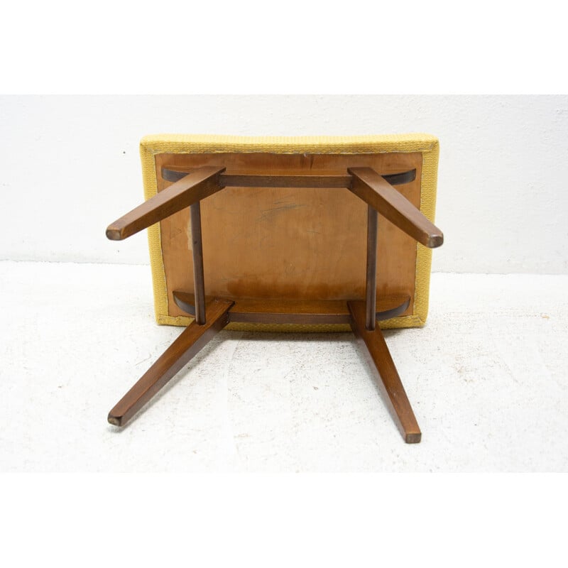 Vintage wooden stool by Zapadoslovenske nabytkarske zavody, Czechoslovakia 1970s