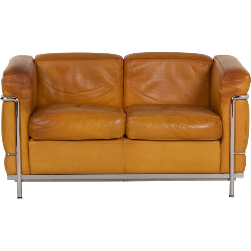 Vintage Lc2 two-seater sofa by Le Corbusier for Cassina, 1990s