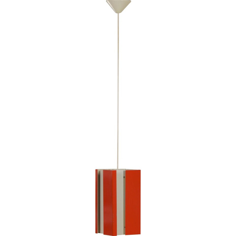 Vintage orange pendant lamp 4101 by J.J.M. Hoogervorst for Anvia, 1960s