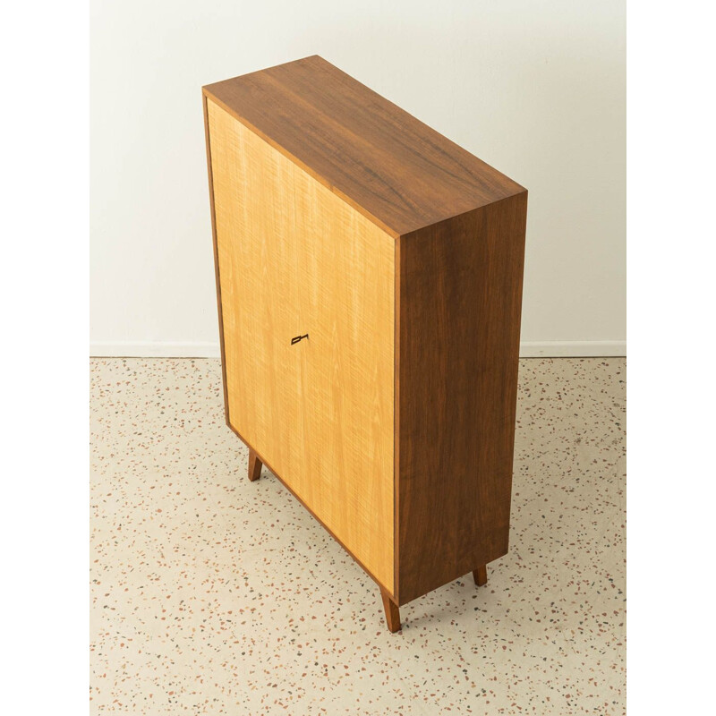 Vintage walnut and ash wood cabinet with two closet doors, Germany 1950