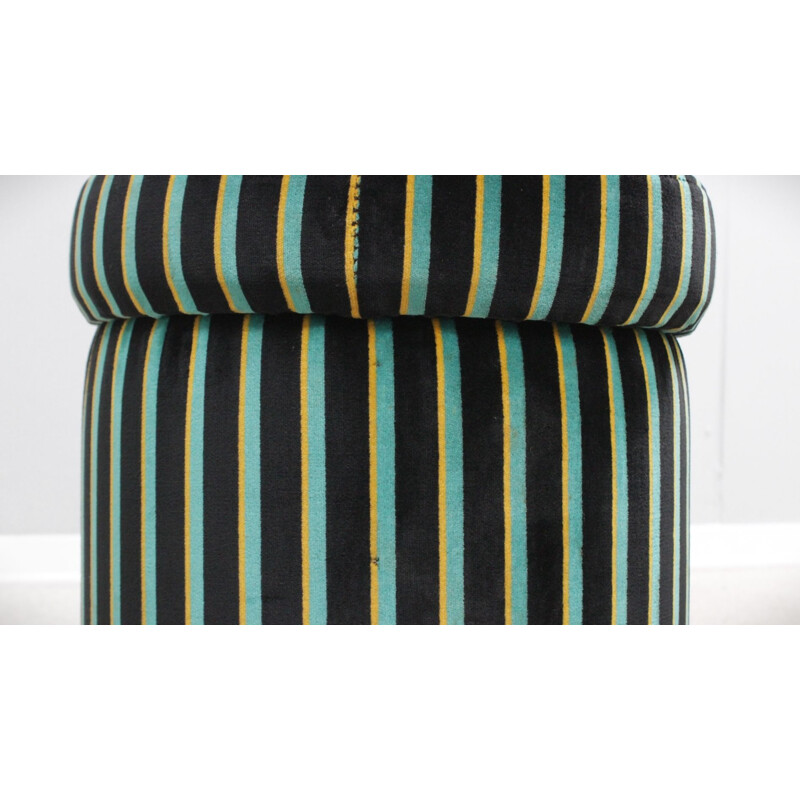 Vintage fabric footrest, Italy 1980s