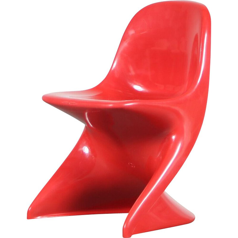 Vintage red "Casalino" children chair by Alexander Begge for Casala, Germany 2000s