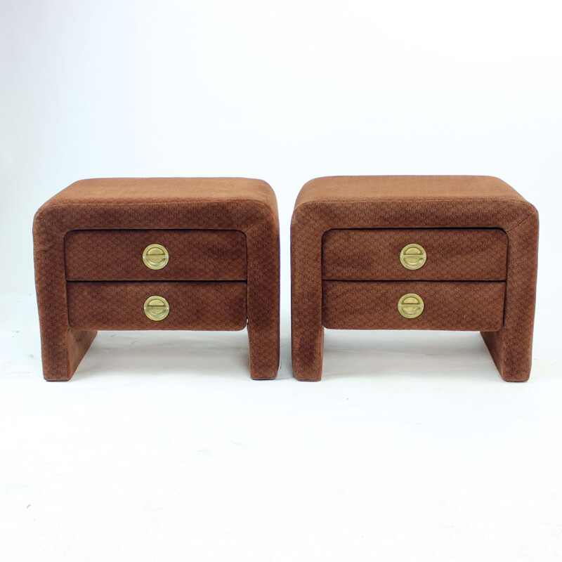 Pair of vintage night stands, Czechoslovakia 1980s