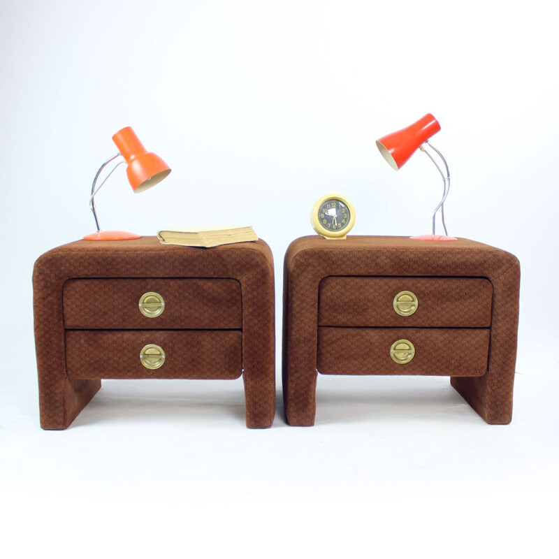 Pair of vintage night stands, Czechoslovakia 1980s