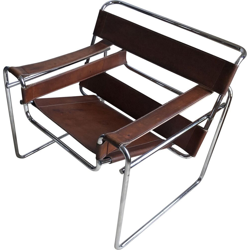 Fauteuil vintage en tube d'acier par Breuer