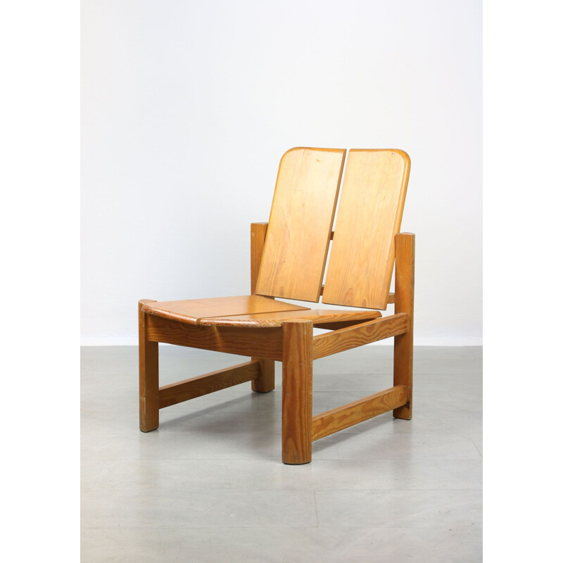 Fauteuil vintage scandinave en bois