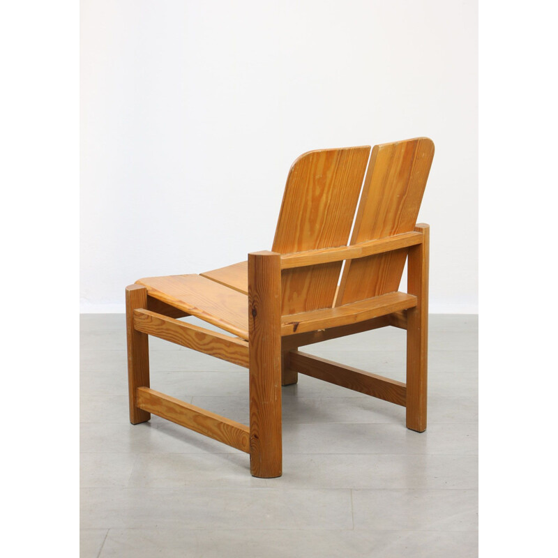 Vintage wooden Scandinavian armchair