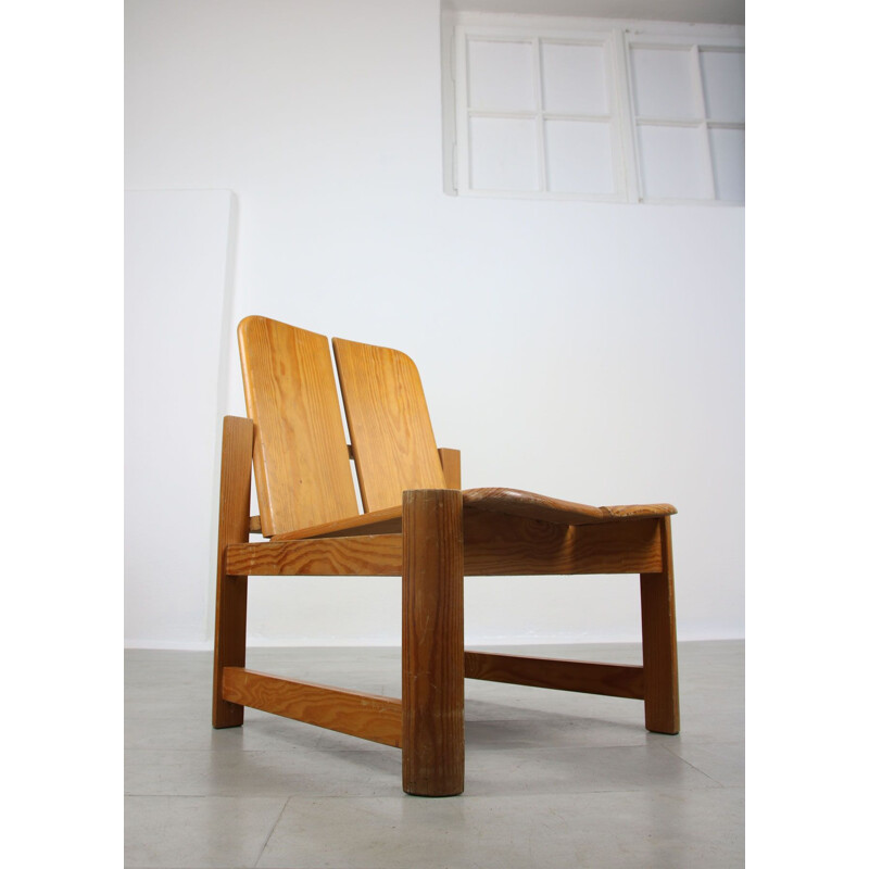 Scandinavische vintage houten fauteuil