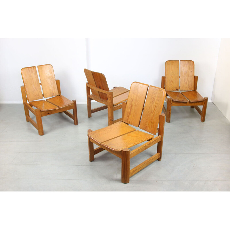 Scandinavische vintage houten fauteuil