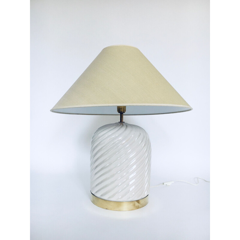 Vintage Hollywood Regency table lamp by Tommaso Barbi, Italy 1970s