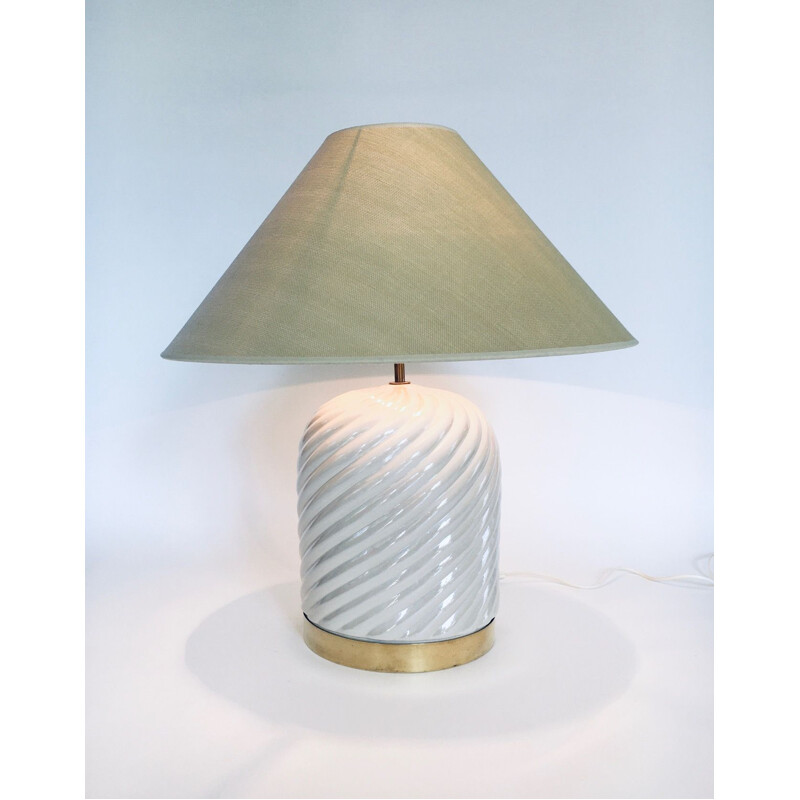 Vintage Hollywood Regency table lamp by Tommaso Barbi, Italy 1970s