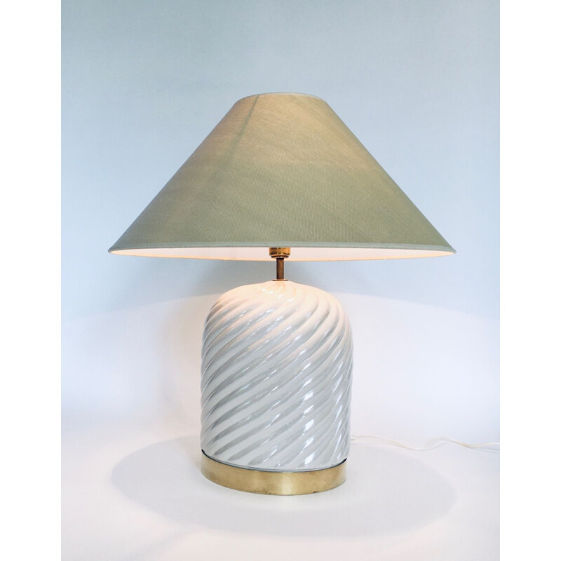 Vintage Hollywood Regency table lamp by Tommaso Barbi, Italy 1970s