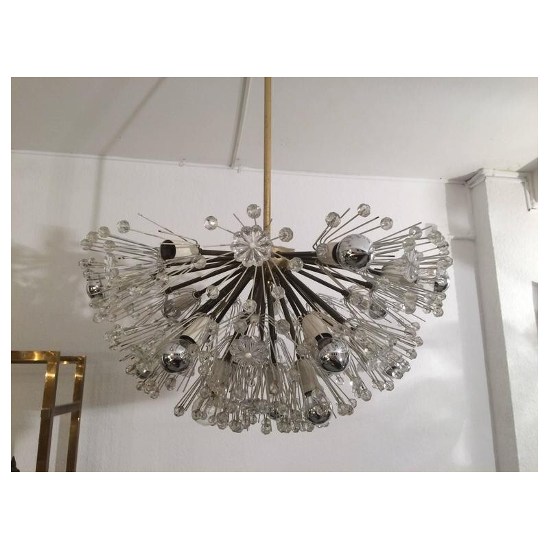 Sputnik chandelier in brass and glass, Emil STEJNAR - 1965