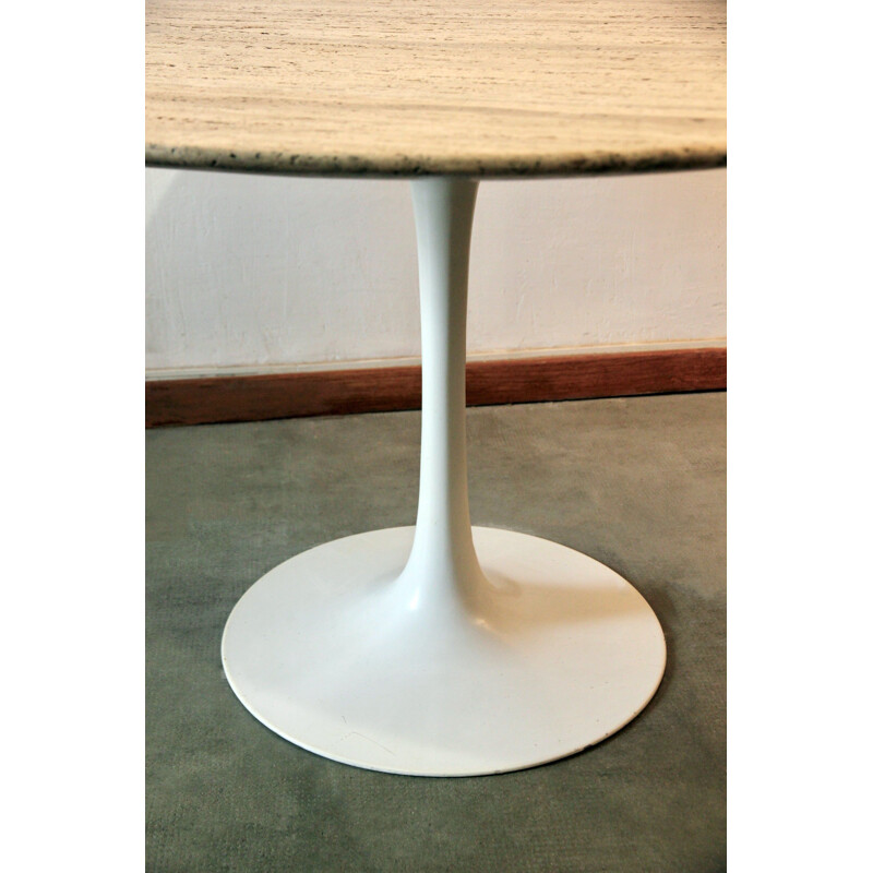 Vintage travertine tulip table by Maurice Burke for Arkana, 1960-1970