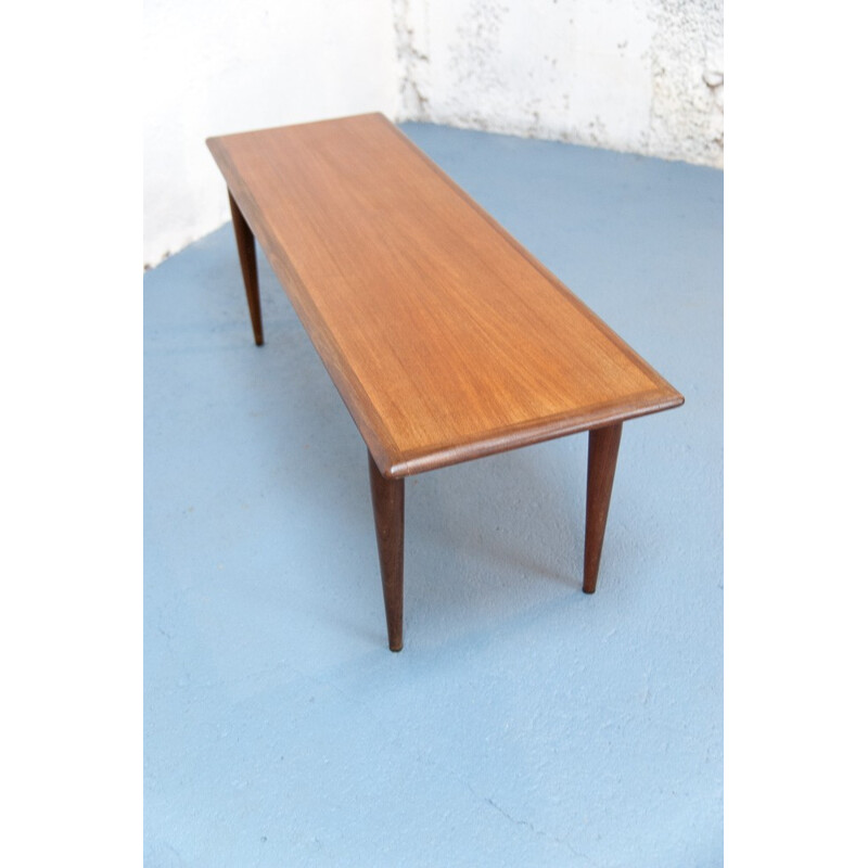 Mid century Scandinavian rectangular coffee table in teak - 1960s