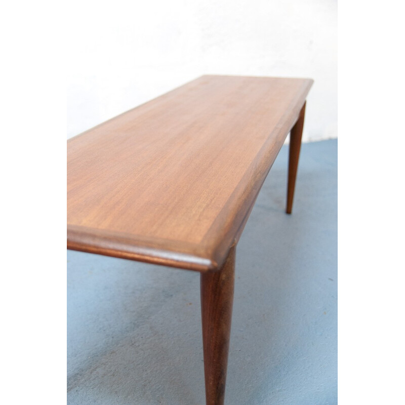 Mid century Scandinavian rectangular coffee table in teak - 1960s