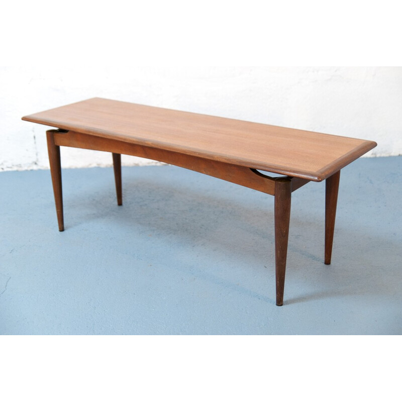 Mid century Scandinavian rectangular coffee table in teak - 1960s