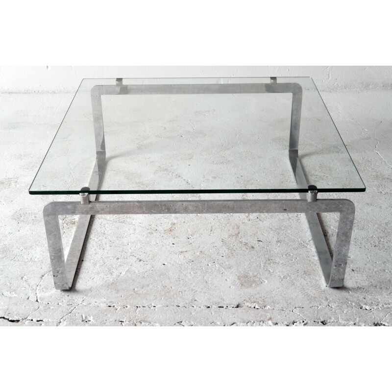 Vintage steel table by Vittorio Introini, Italy 1970s