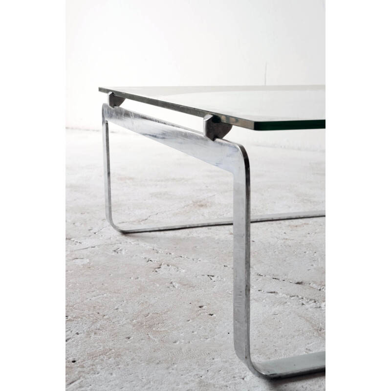 Vintage steel table by Vittorio Introini, Italy 1970s