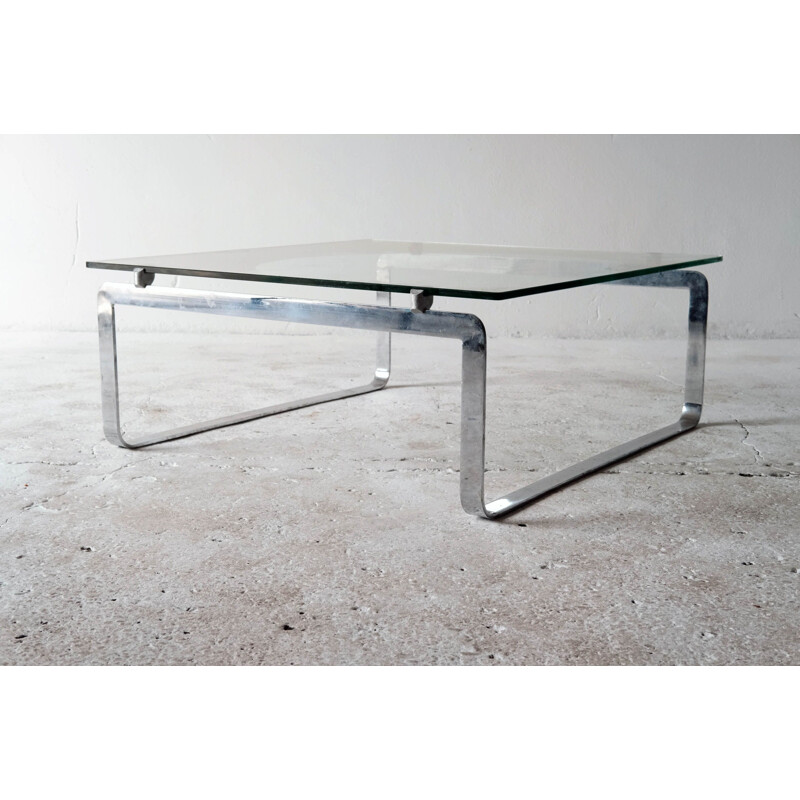 Vintage steel table by Vittorio Introini, Italy 1970s