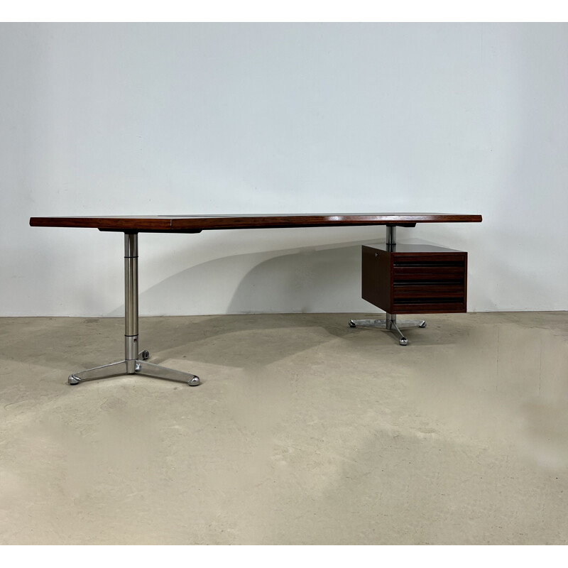 Vintage wooden desk by Osvaldo Borsani for Tecno, 1960s