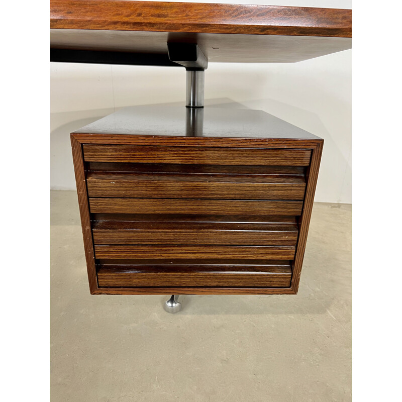 Vintage wooden desk by Osvaldo Borsani for Tecno, 1960s
