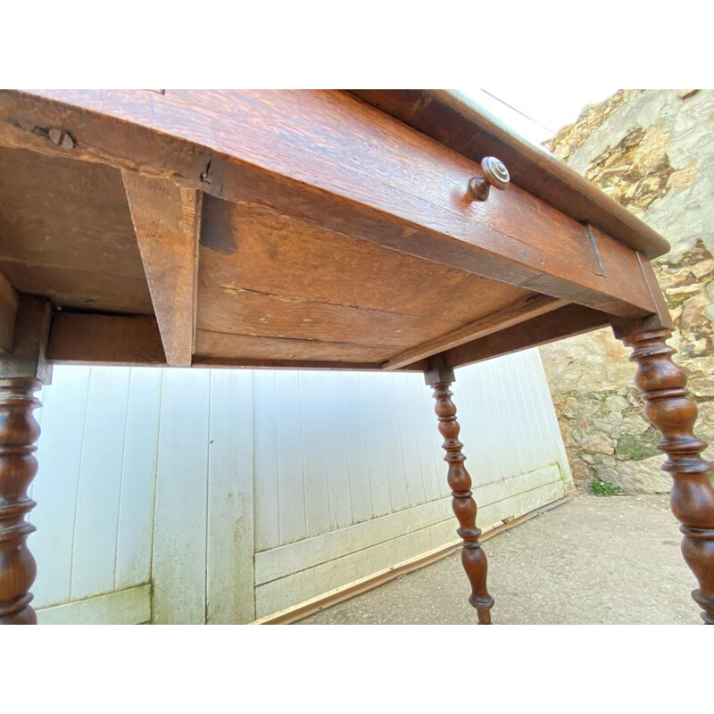 Vintage massief houten bureau