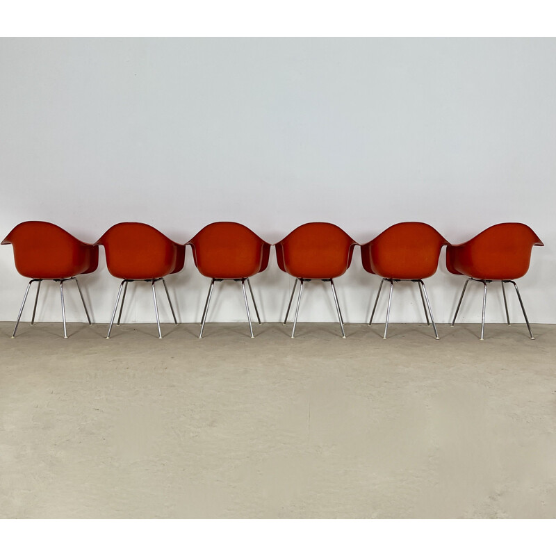 Set of 6 vintage metal chairs by Charles & Ray Eames for Herman Miller, 1970s