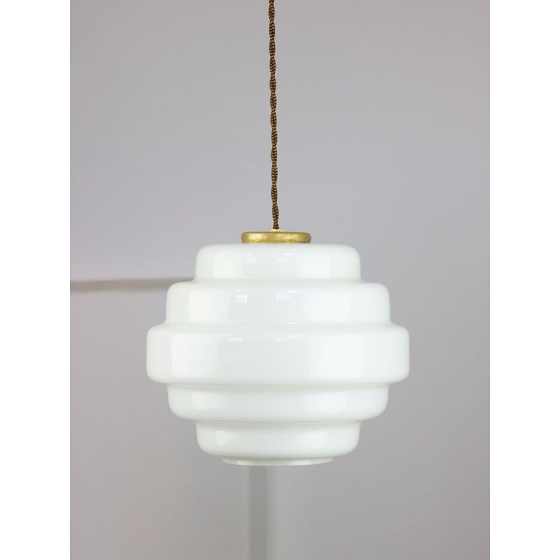 Vintage opaline pendant lamp, Italy