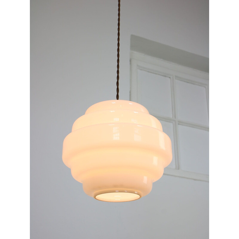 Suspension vintage en opaline, Italie