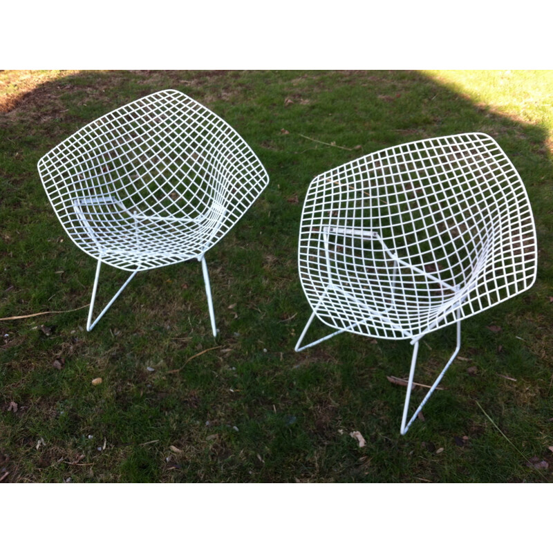 Pair of "Diamond" Knoll armchairs, Harry BERTOIA - 1980s