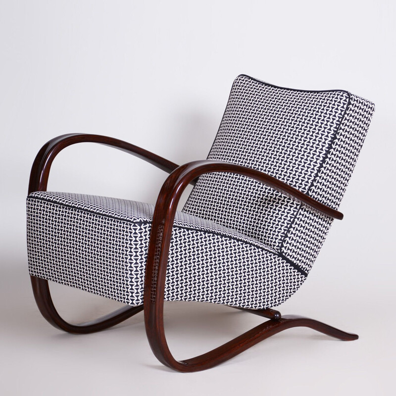 Vintage grey armchair by Halabala for Up Zavody, 1930s