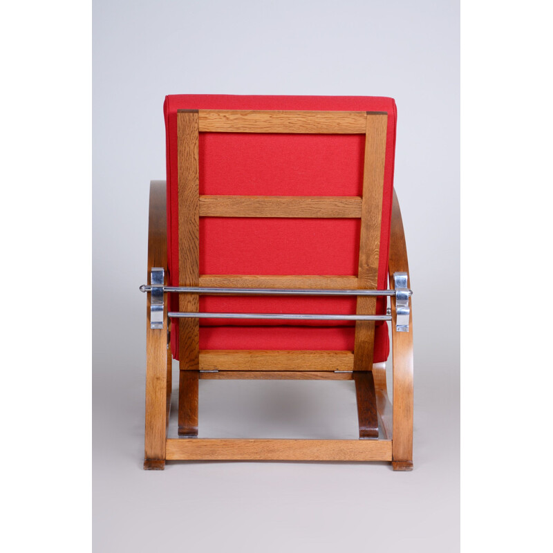 Fauteuil rouge vintage de Jindrich Halabala pour Up Zavody, Tchécoslovaquie 1930