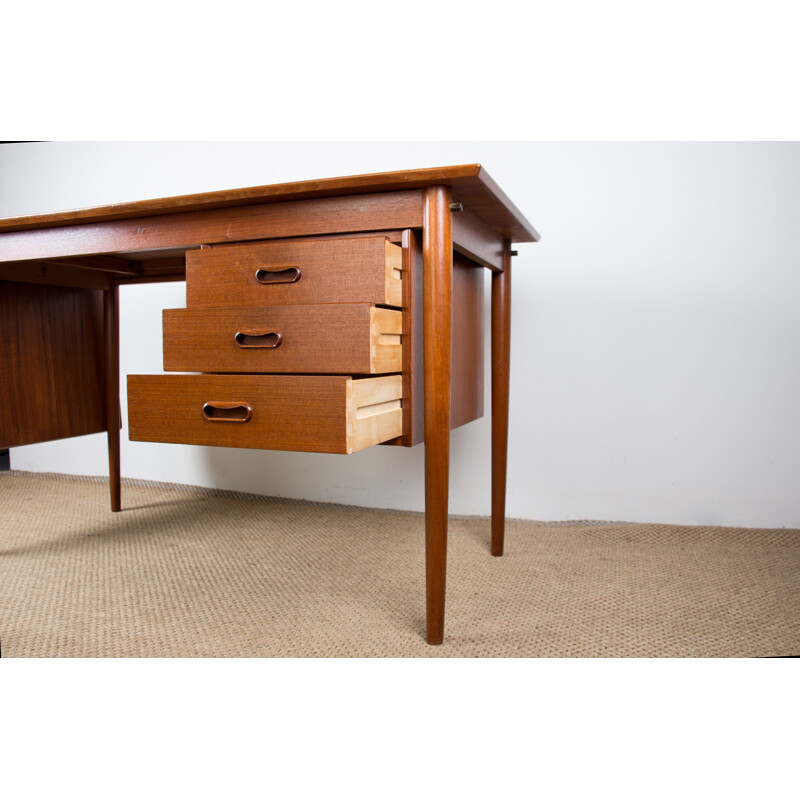 Vintage extendable and modular Danish teak desk by Arne Vodder for Sigh & Sons, 1960s