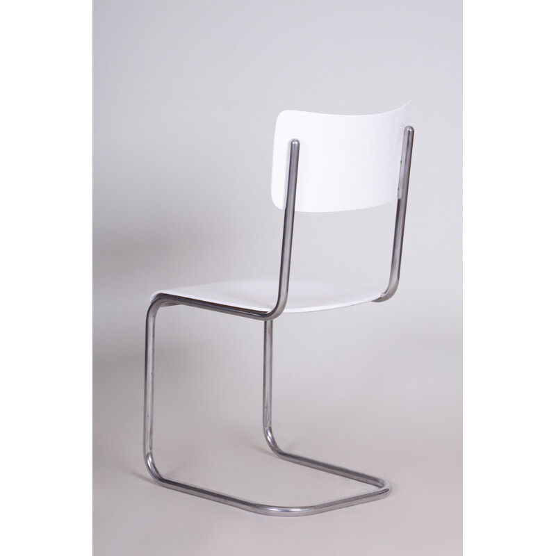 Cadeira Vintage Bauhaus branca de Vichr