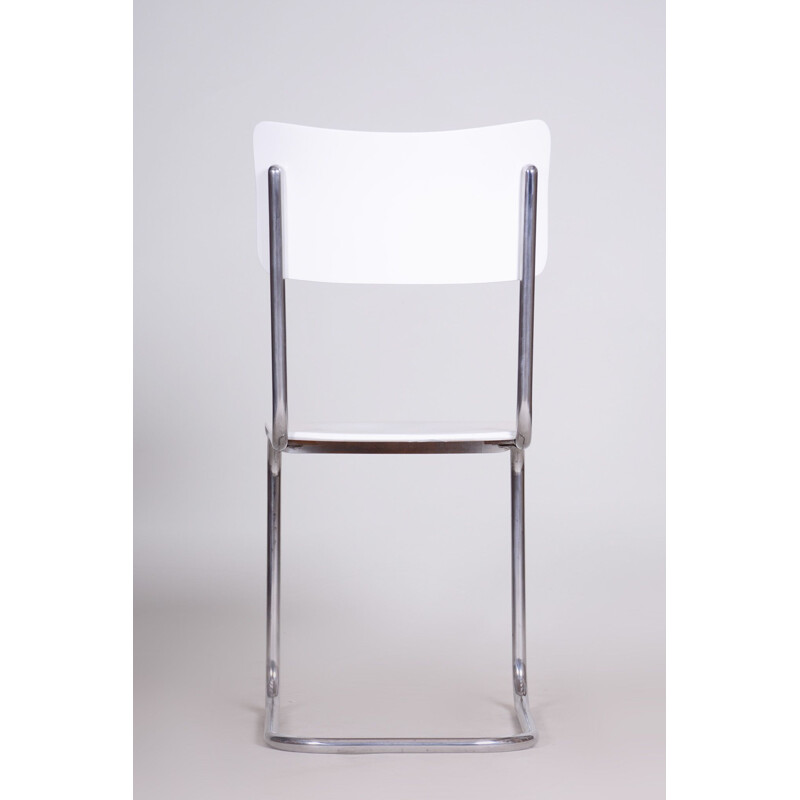 Vintage white Bauhaus chair by Vichr & Co., 1930s