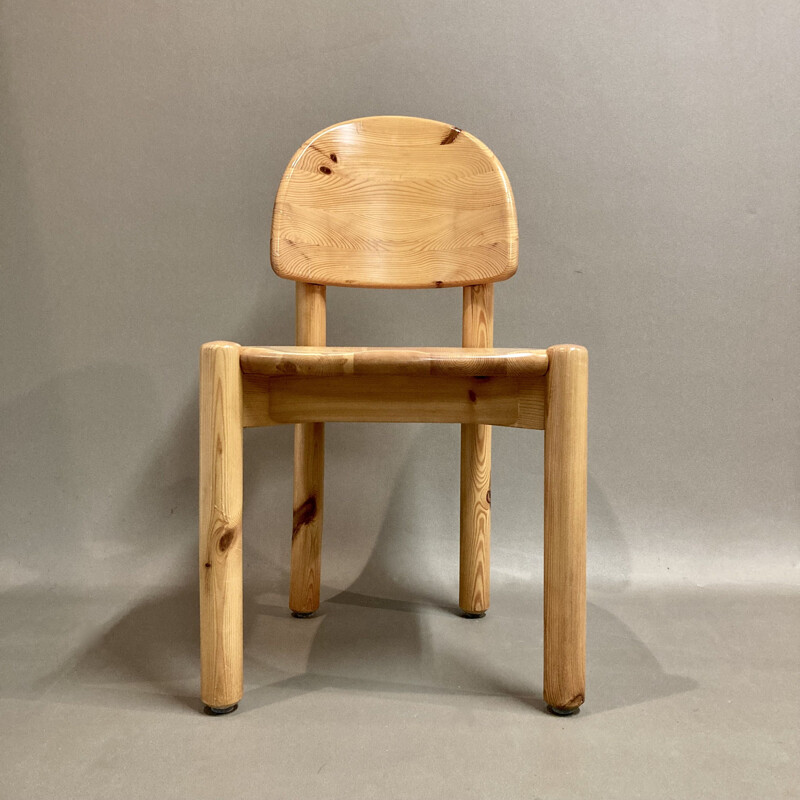 Vintage solid wood chair by Rainer Daumiller