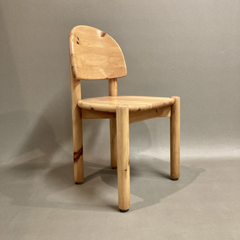 Vintage solid wood chair by Rainer Daumiller